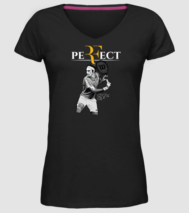 peRFect model negru pe tricou