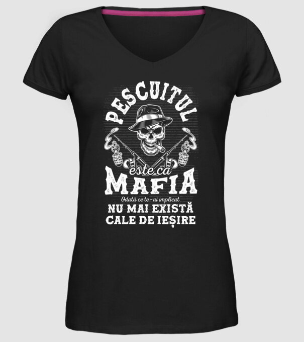 Pescuitul este ca mafia, odată ce te-ai implicat, nu mai există cale de ieșire model negru pe tricou