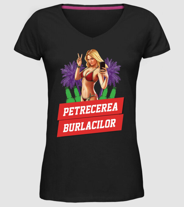 petrecerea burlacilor model negru pe tricou