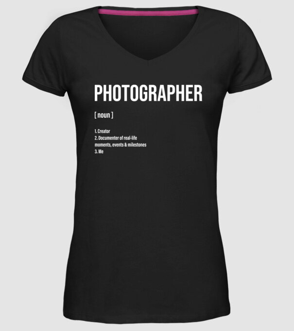 Photographer model negru pe tricou