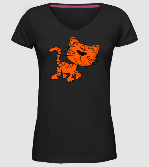 Pisică model negru pe tricou