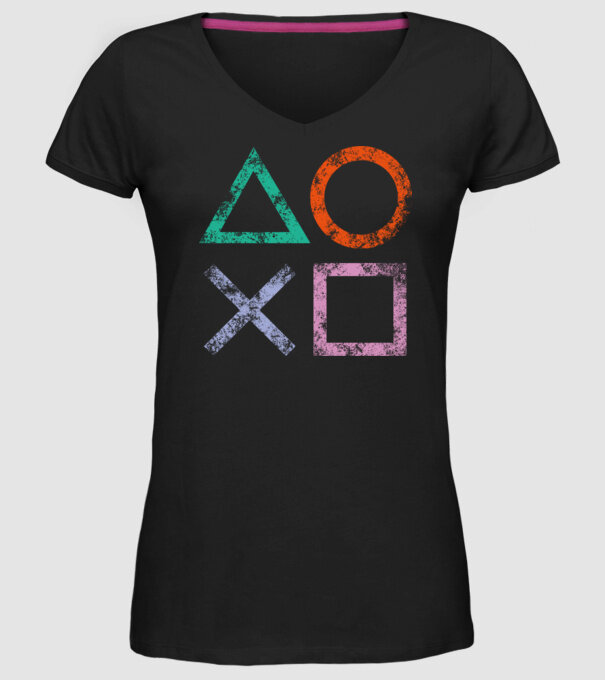 PlayStation icon model negru pe tricou