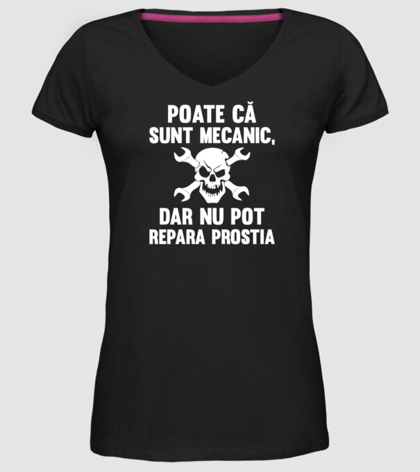Poate că sunt mecanic, dar nu pot repara prostia model negru pe tricou
