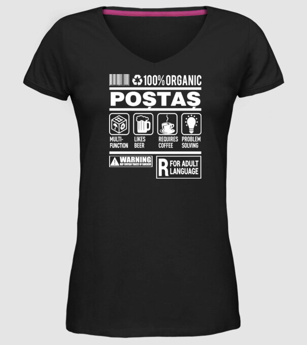 poștaș model negru pe tricou