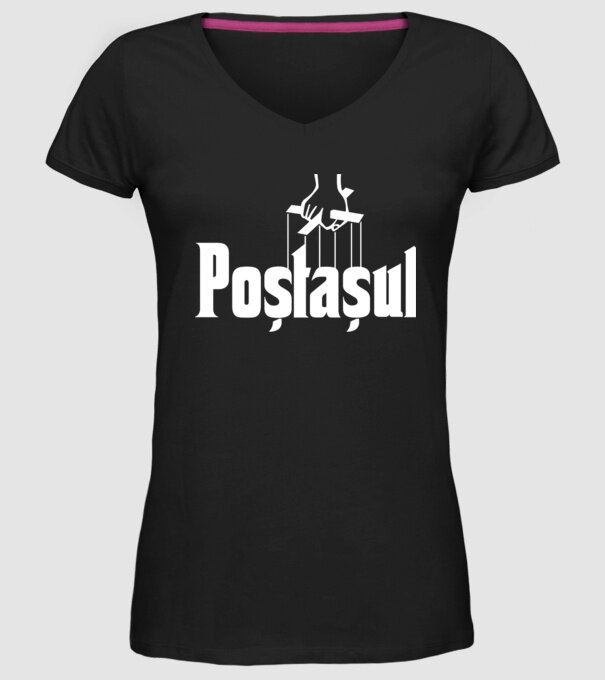 poștașul model negru pe tricou
