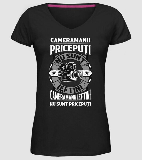 cameramanii pricepuți nu sunt ieftini, cameramanii ieftini nu sunt pricepuți model negru pe tricou