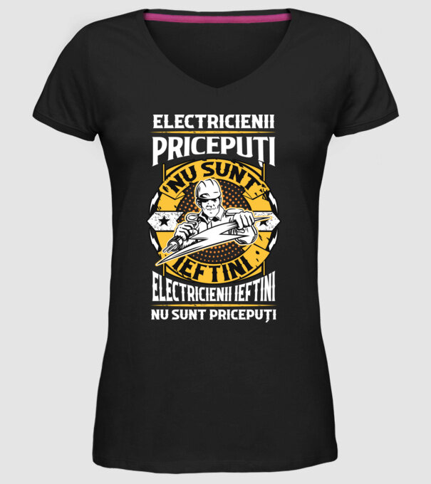 electricienii pricepuți nu sunt ieftini, electricienii ieftini nu sunt pricepuți model negru pe tricou