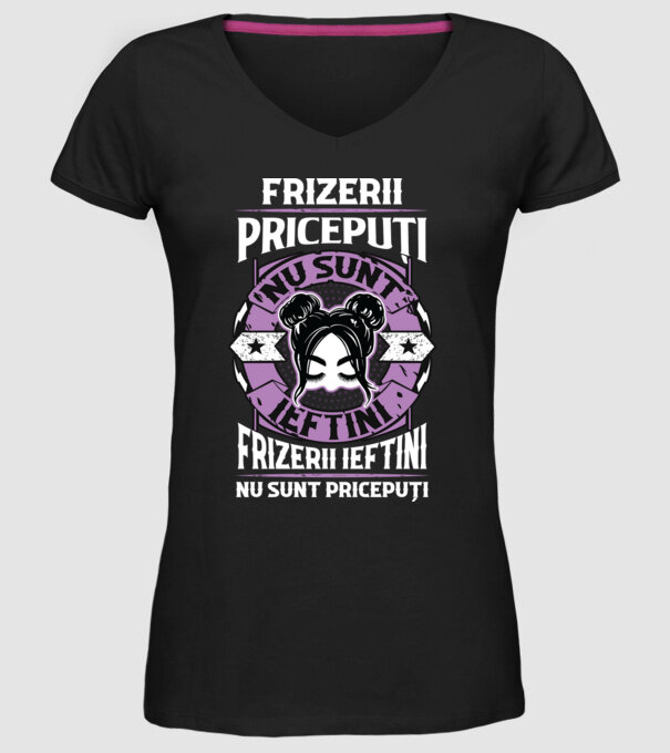 frizerii pricepuți nu sunt ieftini, frizerii ieftini nu sunt pricepuți model negru pe tricou
