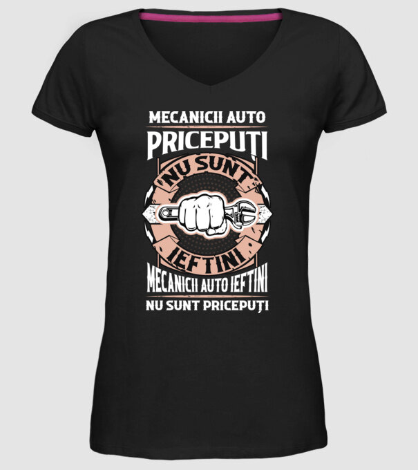mecanicii auto pricepuți nu sunt ieftini, mecanicii auto ieftini nu sunt pricepuți model negru pe tricou