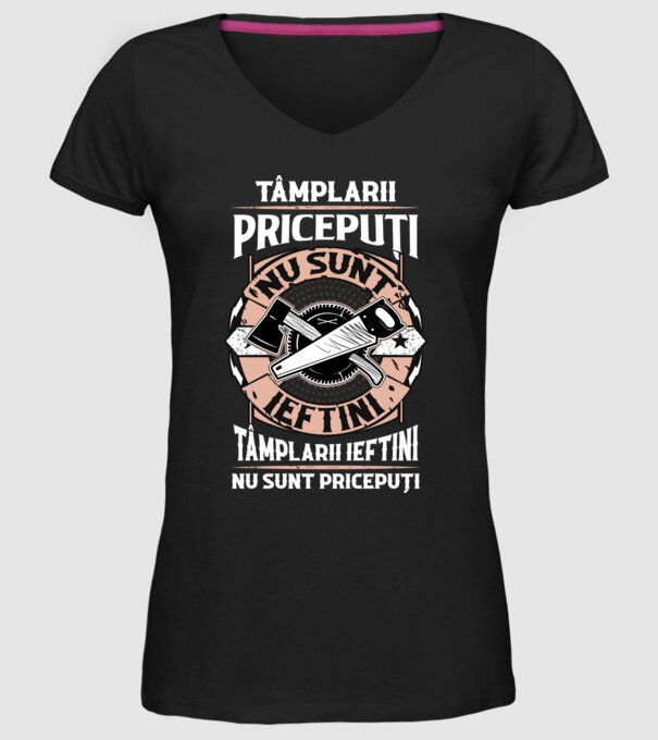 Tâmplarii pricepuți nu sunt ieftini, tâmplarii ieftini nu sunt pricepuți model negru pe tricou