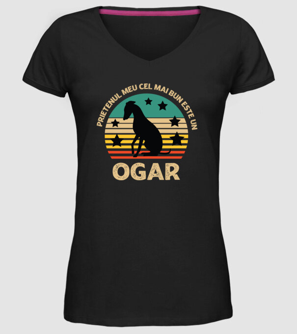 Prietenul meu cel mai bun este un ogar model negru pe tricou