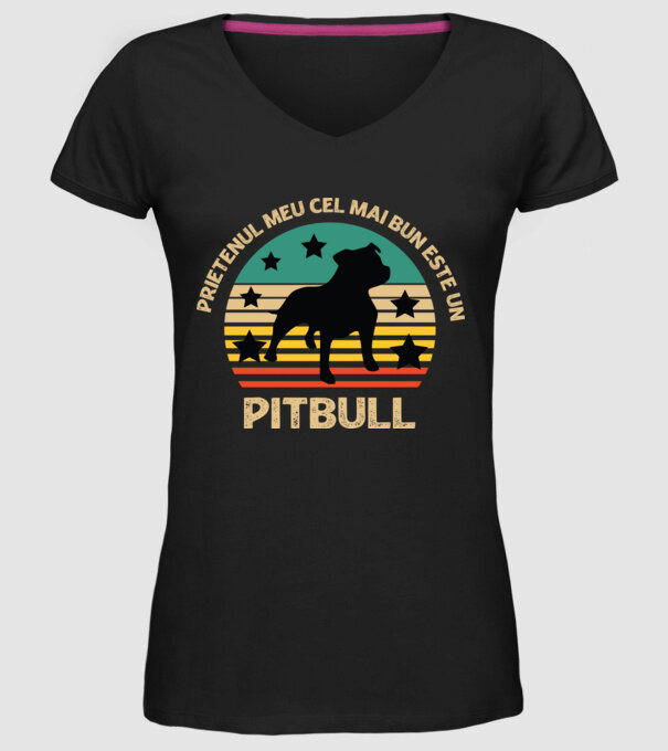 Prietenul meu cel mai bun este un pitbull model negru pe tricou