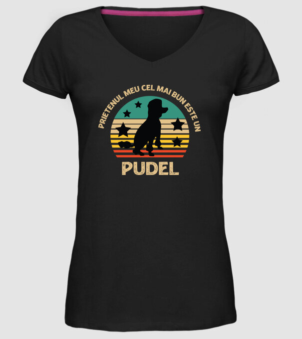 Prietenul meu cel mai bun este un pudel model negru pe tricou