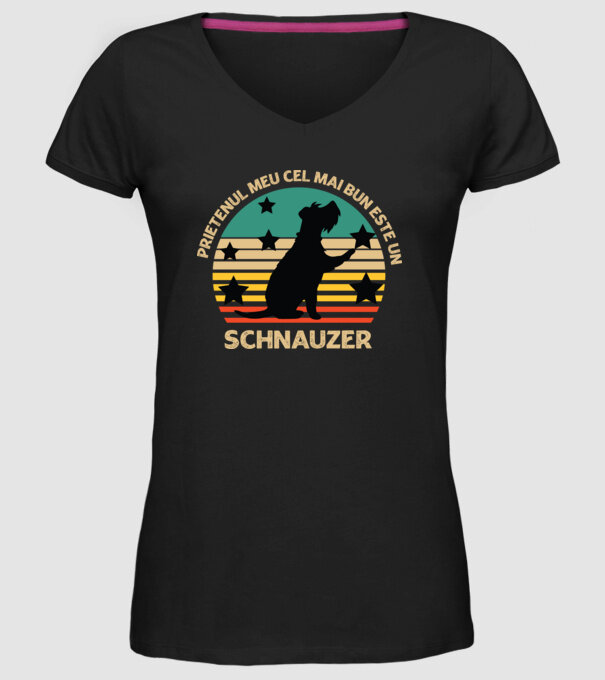 Prietenul meu cel mai bun este un schnauzer model negru pe tricou