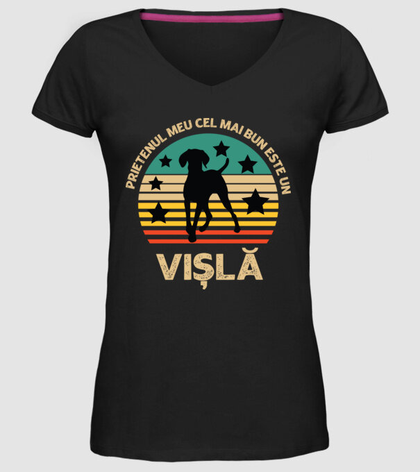 Prietenul meu cel mai bun este o vișlă model negru pe tricou