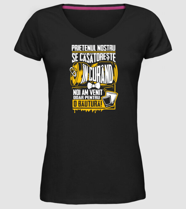 Prietenul nostru se căsătorește în curând model negru pe tricou