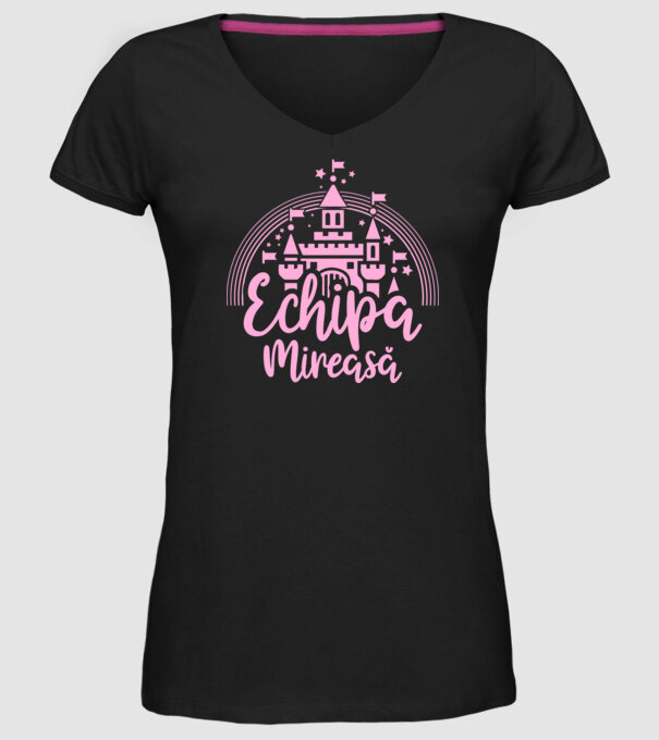Prinţesă mireasă model negru pe tricou