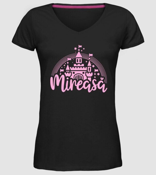 Prinţesă mireasă model negru pe tricou