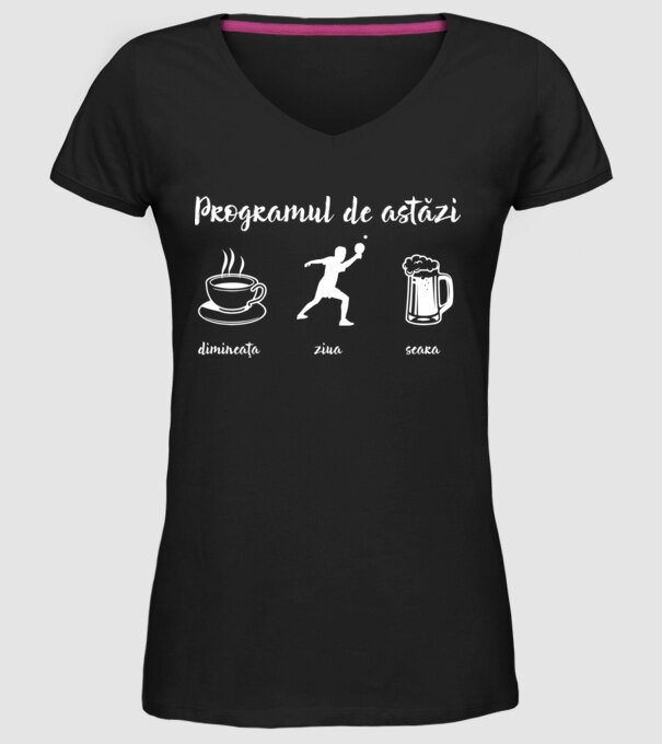 programul de astăzi: dimineața, ziua, seara model negru pe tricou
