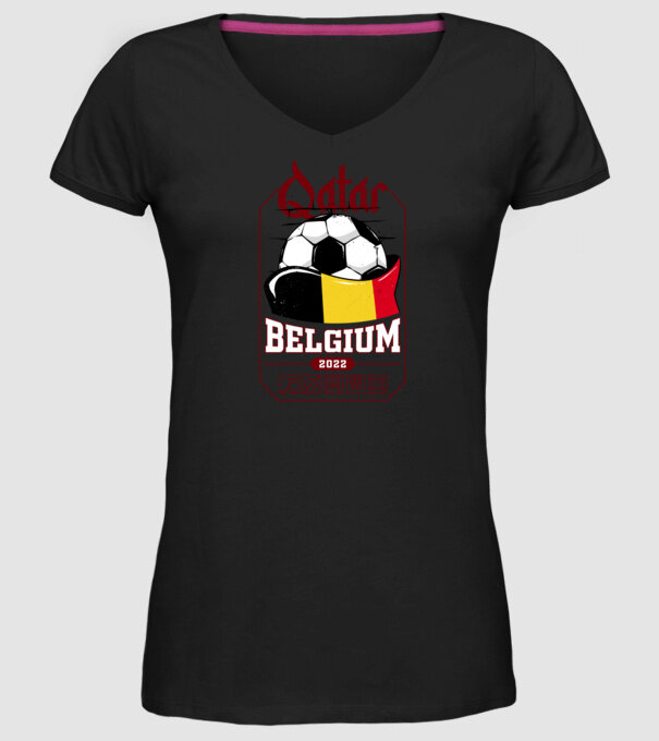 Qatar teams Belgium model negru pe tricou