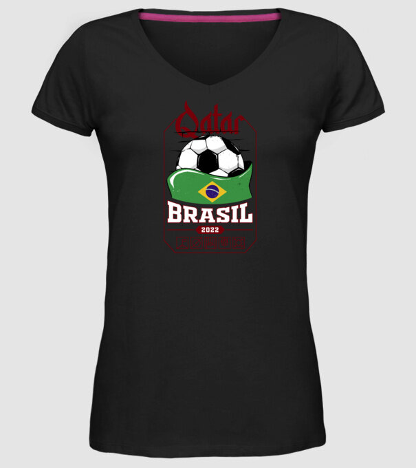 Qatar teams Brasil model negru pe tricou