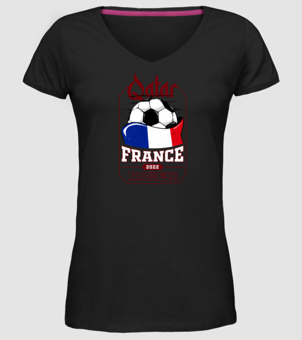 Qatar teams France model negru pe tricou
