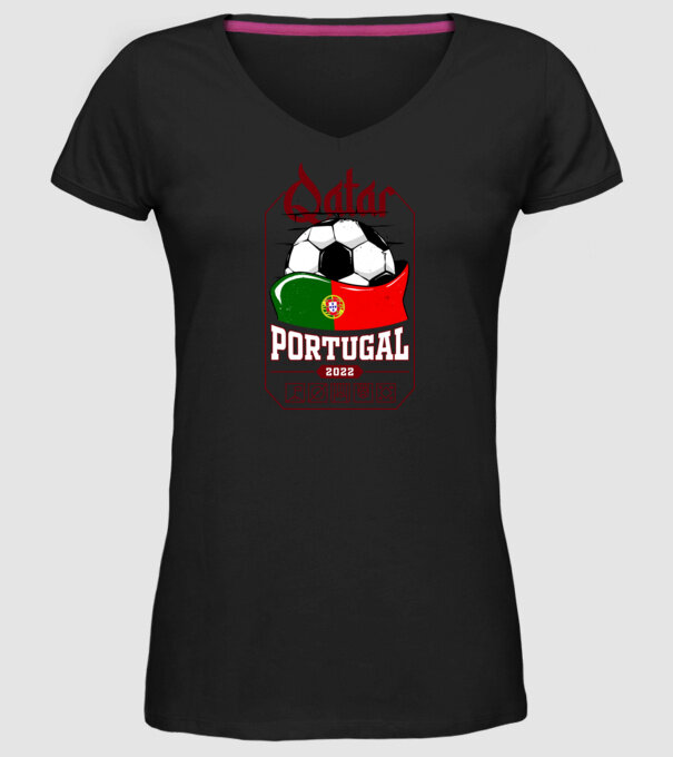 Qatar teams Portugal model negru pe tricou