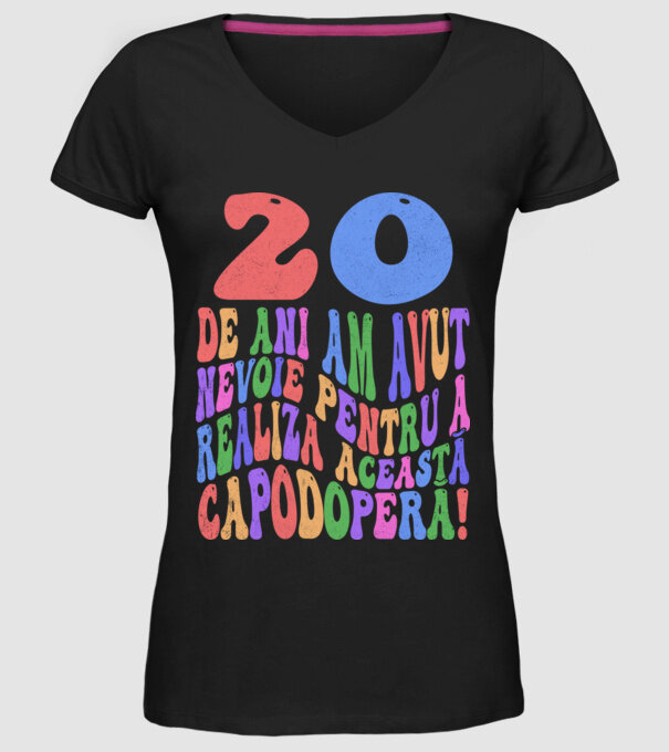 Realiza această capodoperă 20 model negru pe tricou