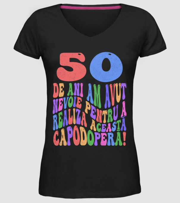 Realiza această capodoperă 50 model negru pe tricou