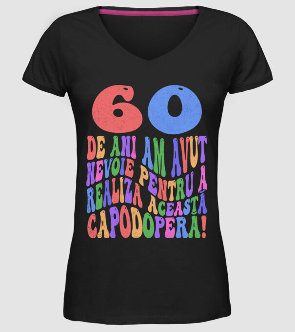 Realiza această capodoperă 60 model negru pe tricou