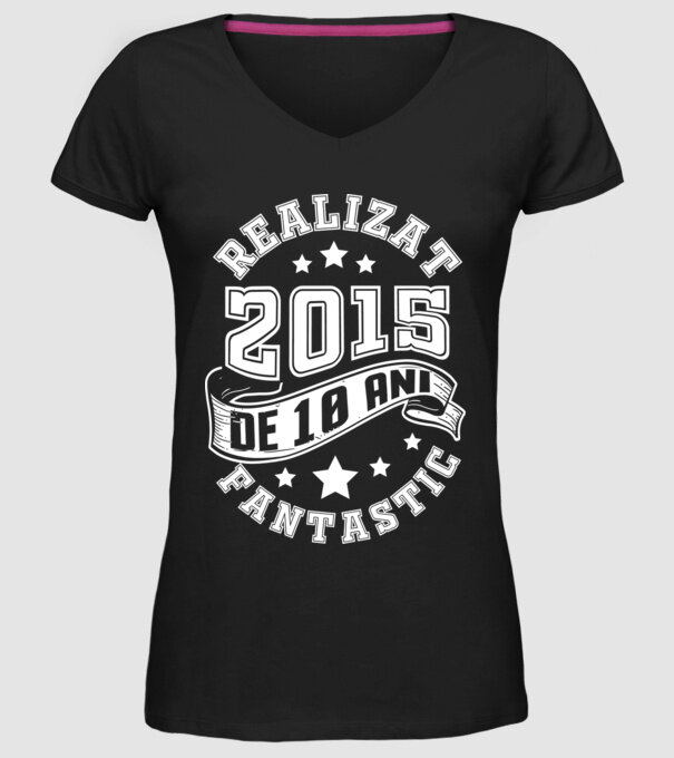 Realizat de fantastic - 2015 model negru pe tricou