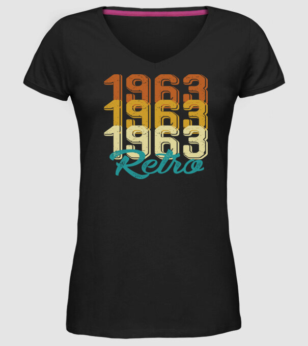 Retro 1963 model negru pe tricou