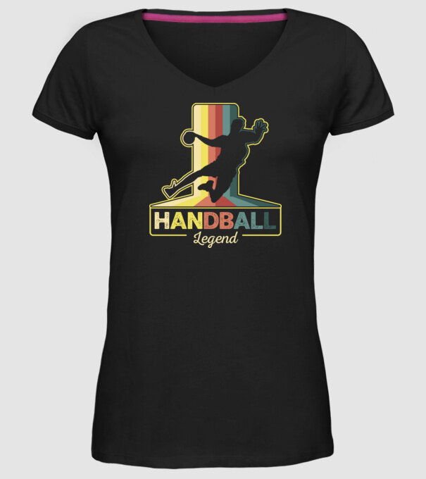 Retro Handball legend model negru pe tricou