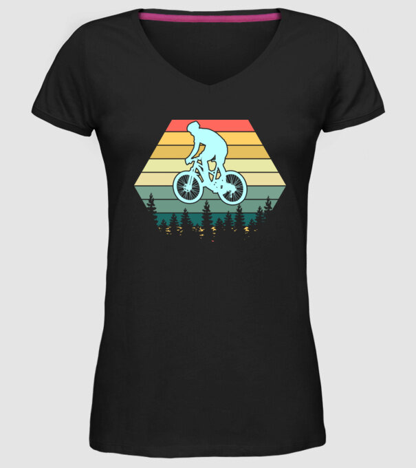 retro mountain bike model negru pe tricou