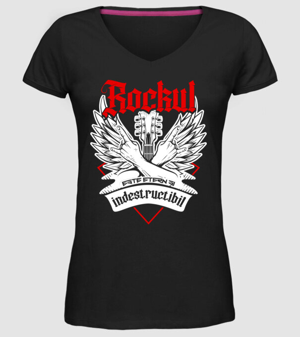 Rockul este etern și indestructibil model negru pe tricou
