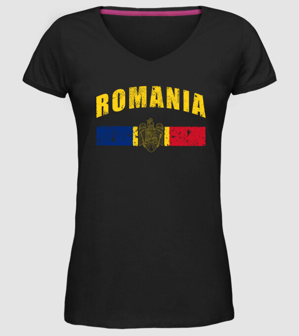 Romania coat of arms model negru pe tricou