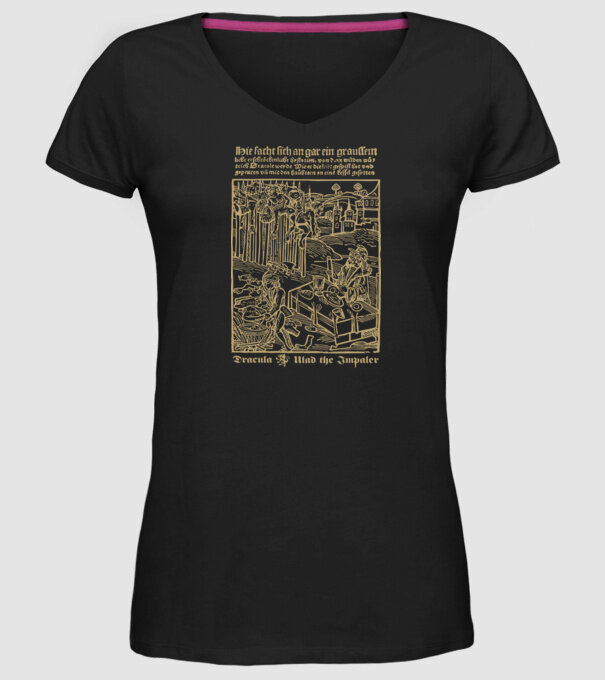 România Dracula model negru pe tricou