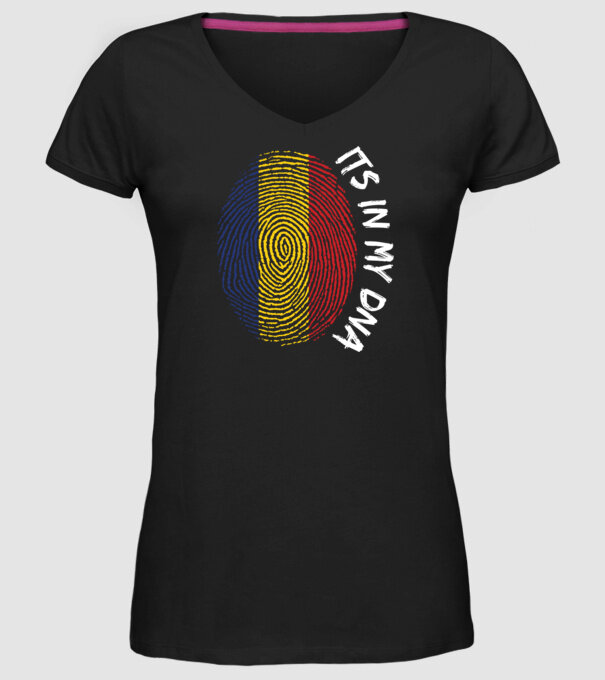 România fingerprint model negru pe tricou