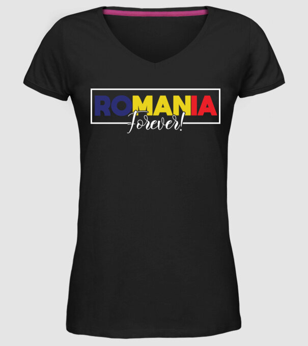Romania forever model negru pe tricou