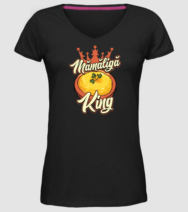 România Mămăligă model negru pe tricou