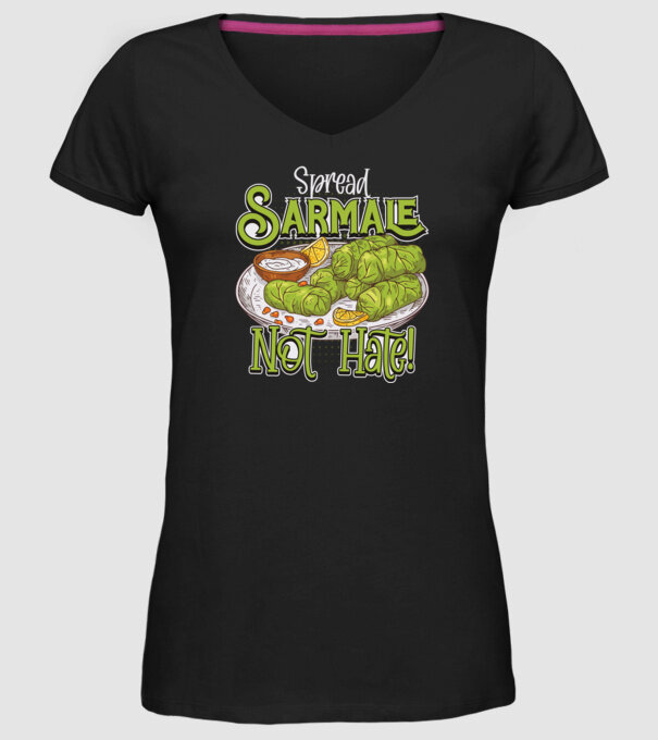 România Sarmale model negru pe tricou