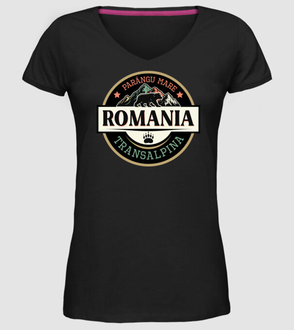 România transalpina model negru pe tricou
