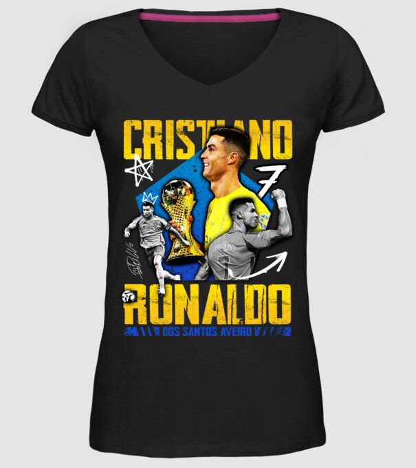 Ronaldo tribute model negru pe tricou