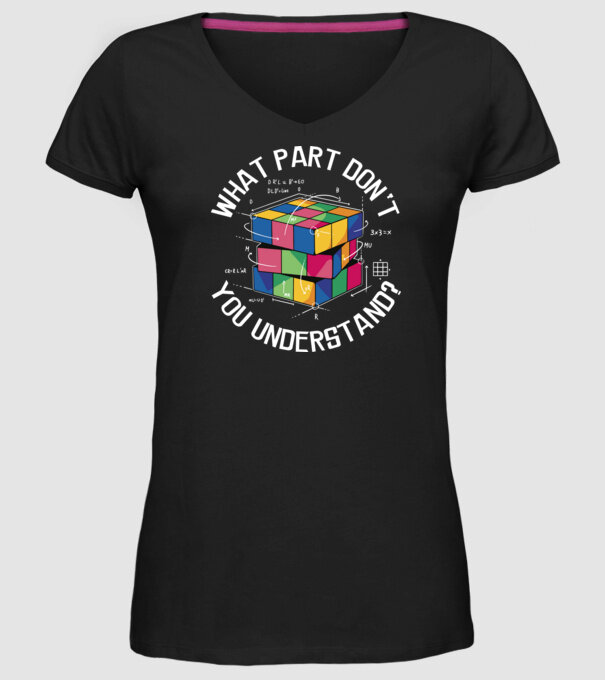 Rubik cube what part model negru pe tricou