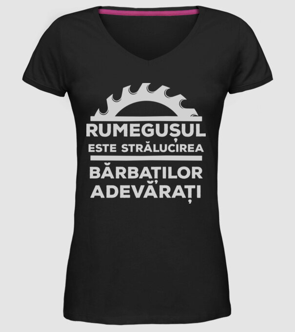 Rumegușul este strălucirea bărbaților adevărați model negru pe tricou