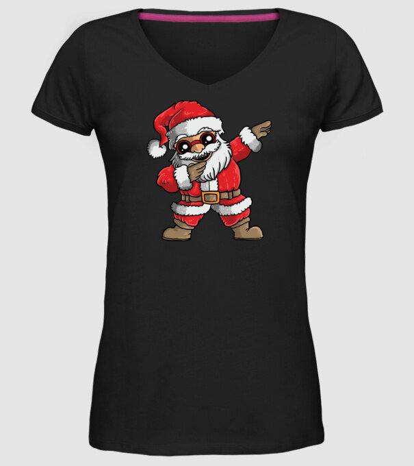 Santa dab model negru pe tricou