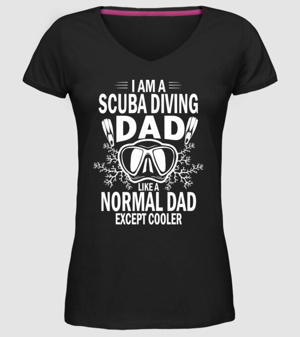 Scuba Dad model negru pe tricou