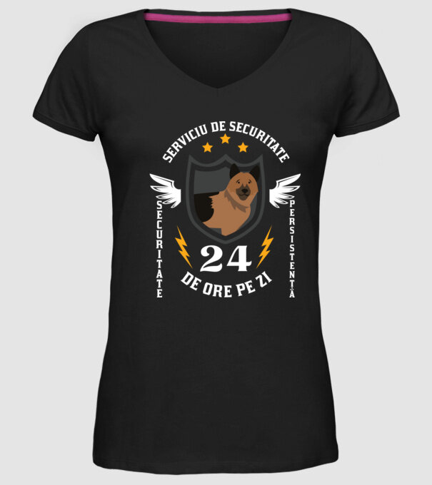 serviciu de securitate - securitate - persistență - 24 de ore pe zi model negru pe tricou