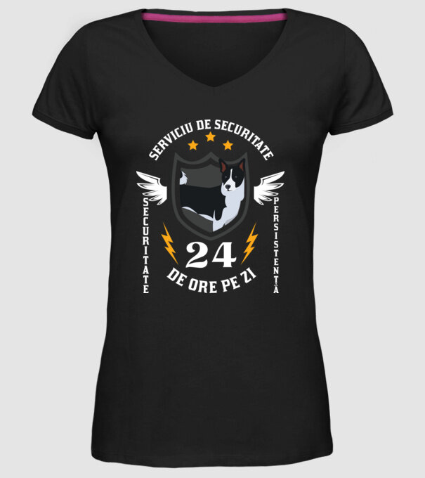 serviciu de securitate - securitate - persistență - 24 de ore pe zi model negru pe tricou