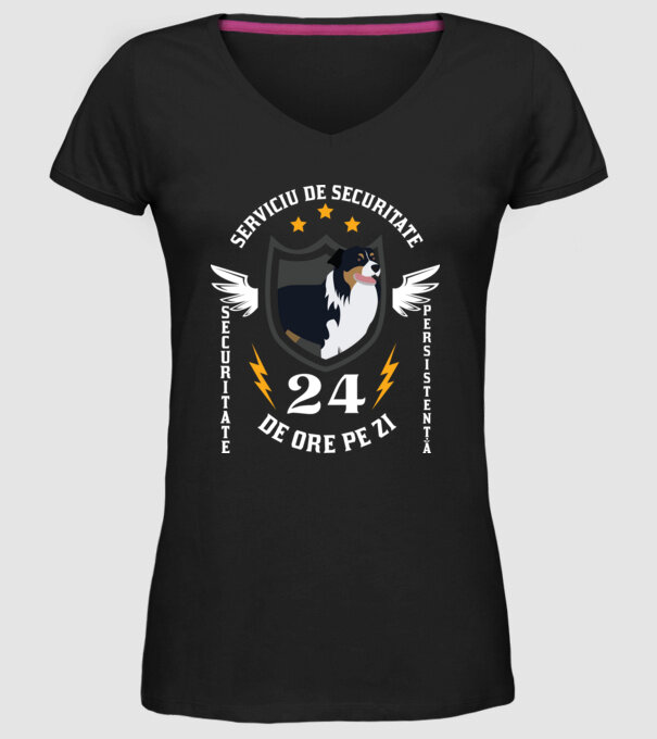 serviciu de securitate - securitate - persistență - 24 de ore pe zi model negru pe tricou